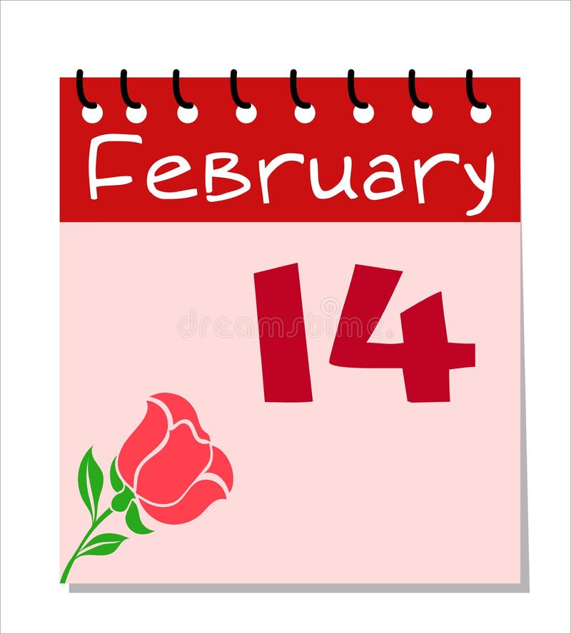 Valentine day calendar royalty free illustration