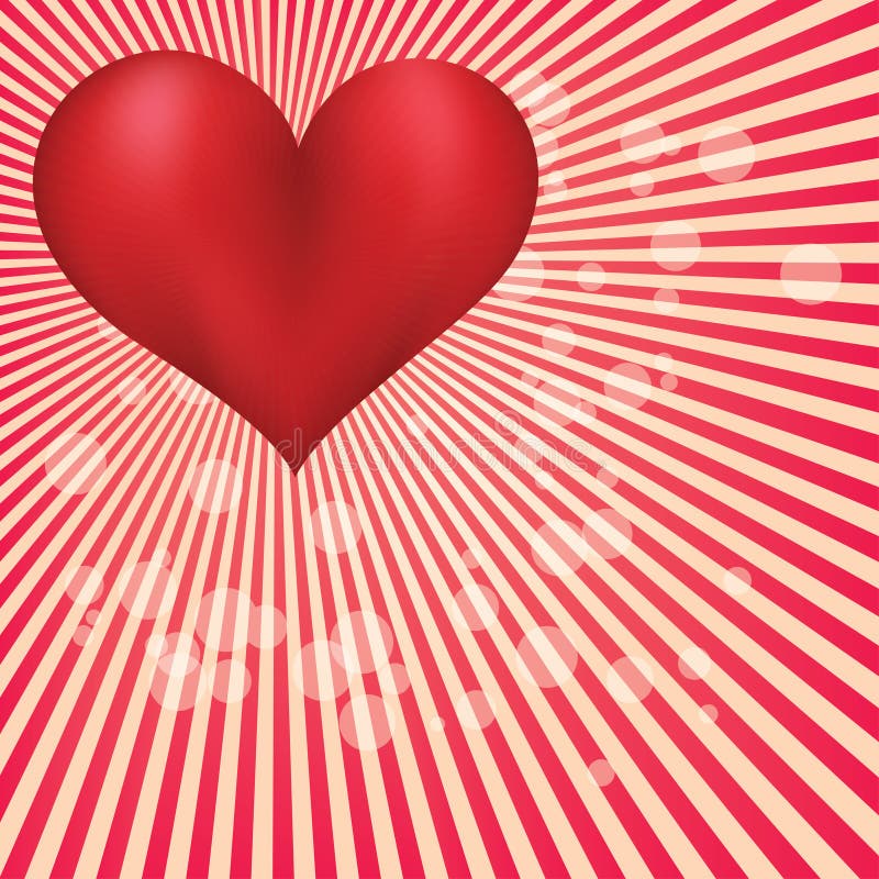 Valentine Day Card with Huge Red Heart Stock Illustration