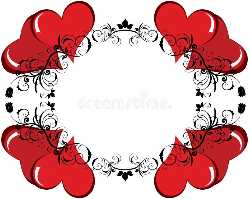 Valentines Day Border Frame Stock Illustration - Illustration of ...