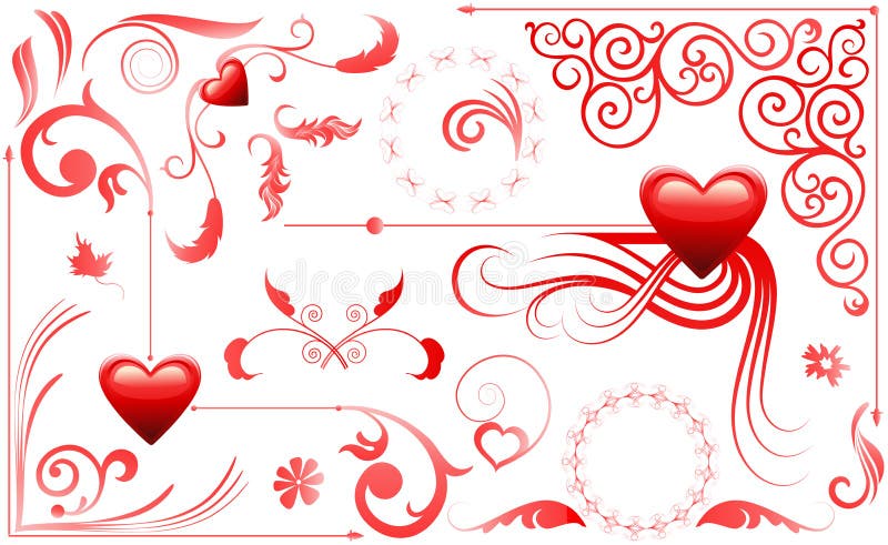 Valentine frame design collection stock illustration