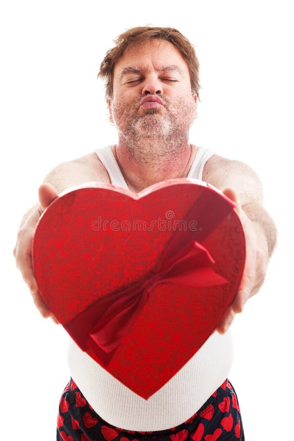 Valentine Guy Ready délabré pour le baiser photos libres de droits Valentine Guy Ready délabré pour le baiser photos libres de droits