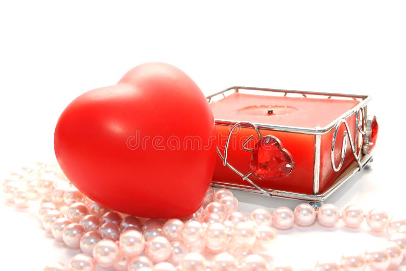 Valentine heart and candle