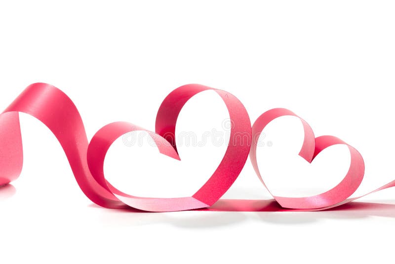 Valentine Heart Elegantes rotes Satingeschenk Band stockfoto Valentine Heart Elegantes rotes Satingeschenk Band stockfoto