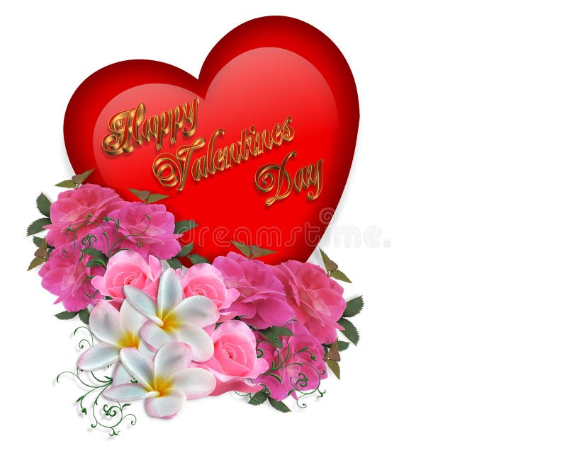 Valentine Heart and Flowers Stock Illustration Illustration of page