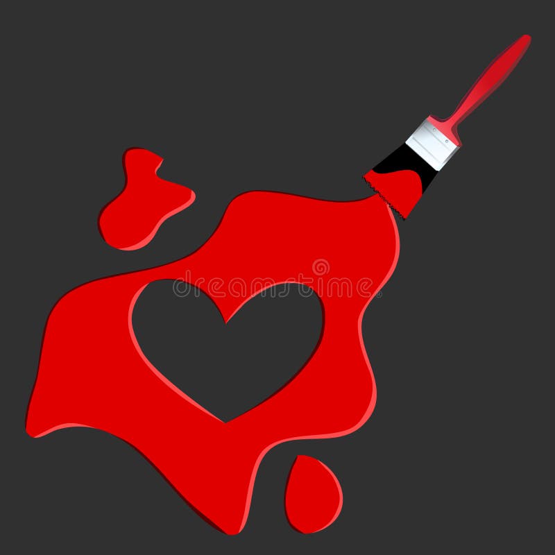 Valentine Heart Paint Vector Stock Vector Illustration of decoration, feeling 3950241