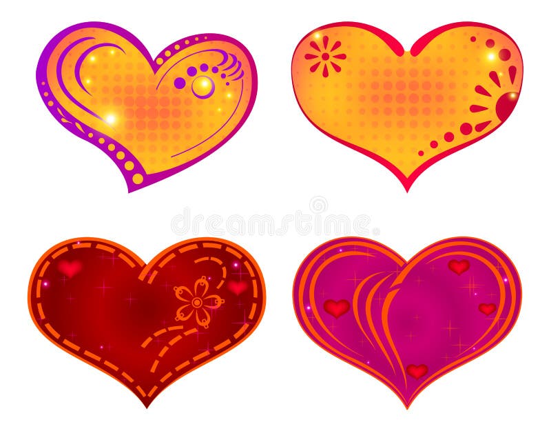 Valentine heart, set