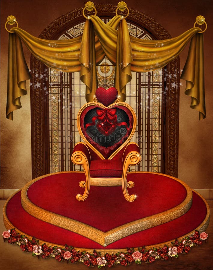 Heart throne stock illustration. Illustration of brown - 13716680