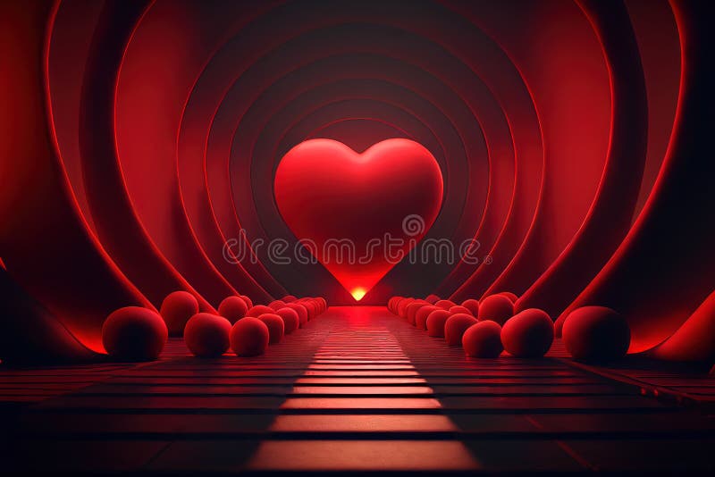 Stage Neon Lights Love Heart Tunnel Motion Abstract Background Loop Effect  HD  All Design Creative