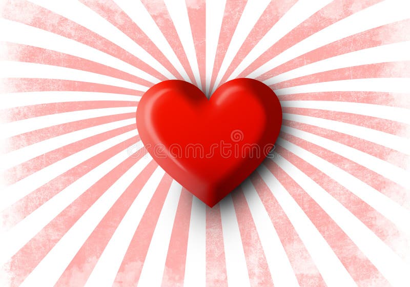 Valentine hearts background. Shiny realistic 3d Valentines red heart