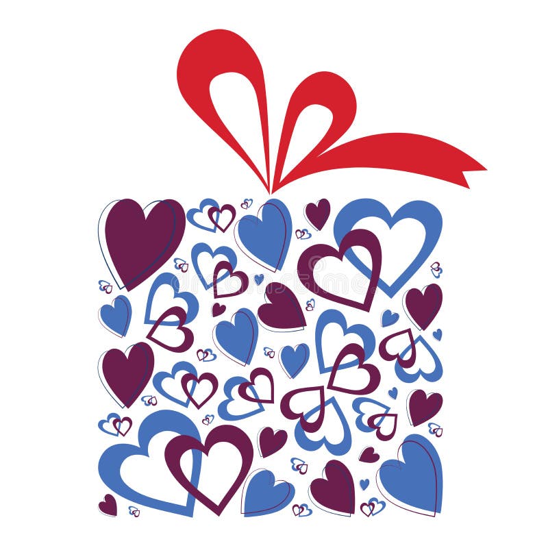 Valentine hearts gift royalty free illustration Valentine hearts gift royalty free illustration
