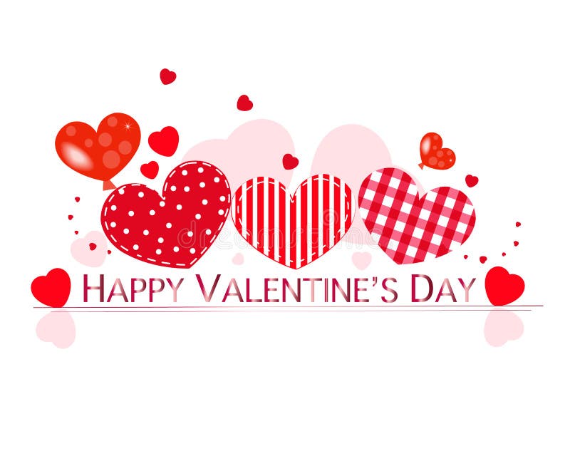 Valentine Hearts and Happy Valentines Day Text. Valentines Day Wallpaper  Stock Illustration - Illustration of background, lettering: 135373819