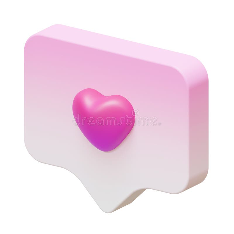 Valentine love chat isometric 3d render elemento illustrazione vettoriale
