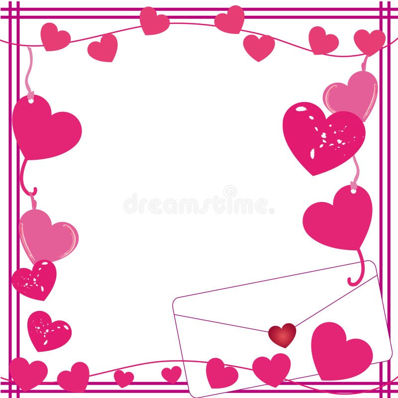 PNG Valentine's love letter border