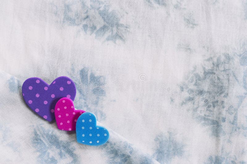 Valentine, love and wedding background concept. Colorful hearts on white fabric texture in vintage or retro color tone. Picture royalty free stock image Valentine, love and wedding background concept. Colorful hearts on white fabric texture in vintage or retro color tone. Picture royalty free stock image