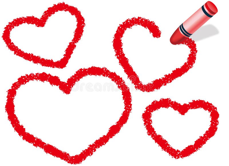 Crayon heart shape stock illustration. Illustration of design 28316866