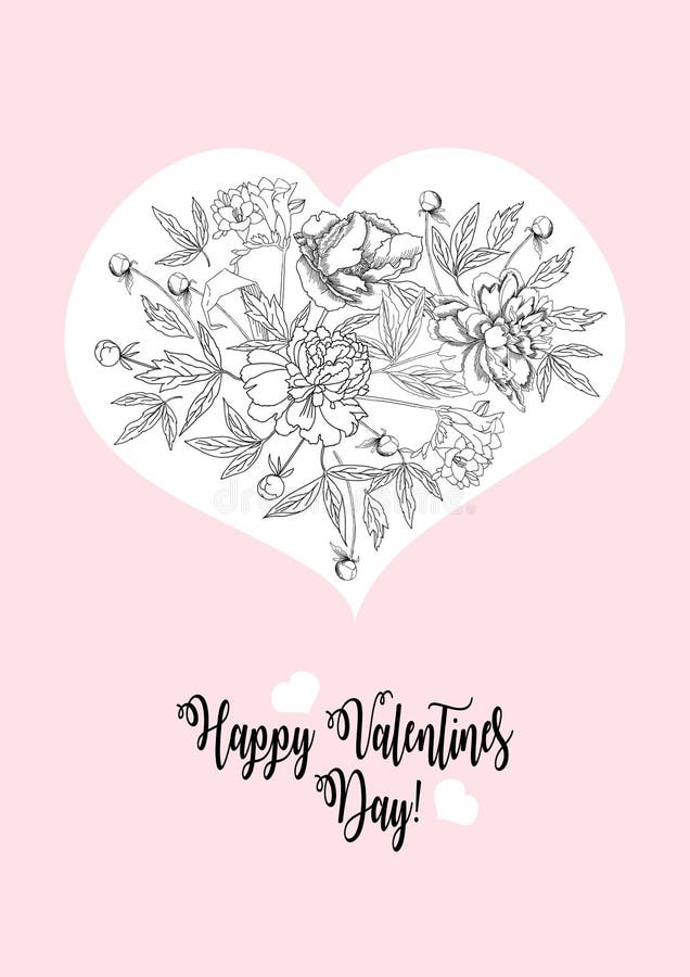 Valentine Printables Poster Flowers Stock Vector - Illustration of ...