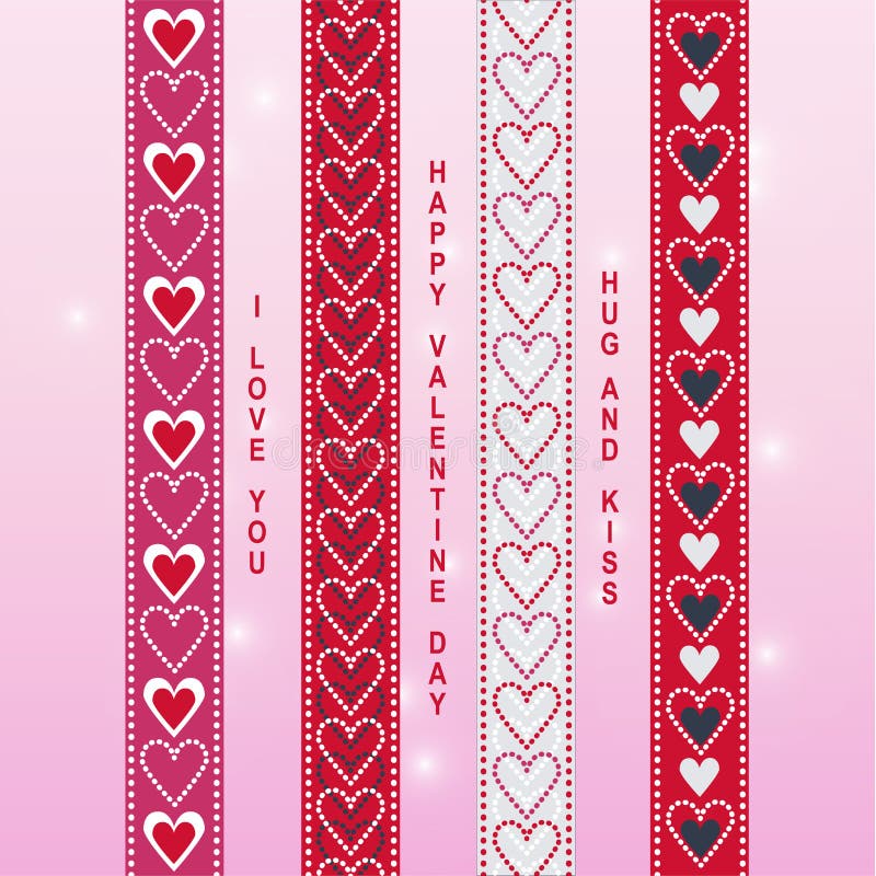 Valentine Scrapbook Washi Tape Ribbon Stock Vector - Illustration