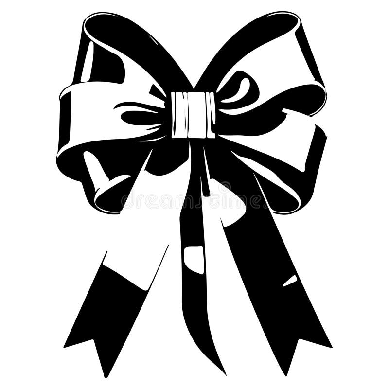 Valentine Ribbon Tie Bow Illustration Sketch Hand Draw Stock Vector