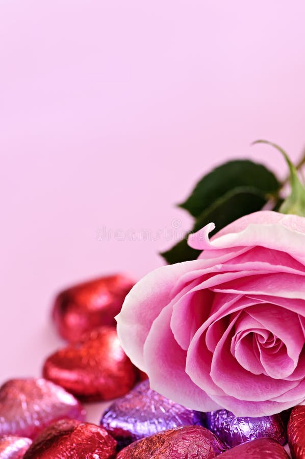 Valentine rose and candy