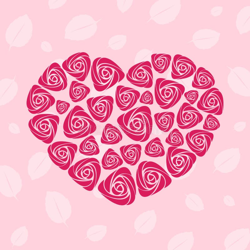 Valentine rose heart card royalty free illustration