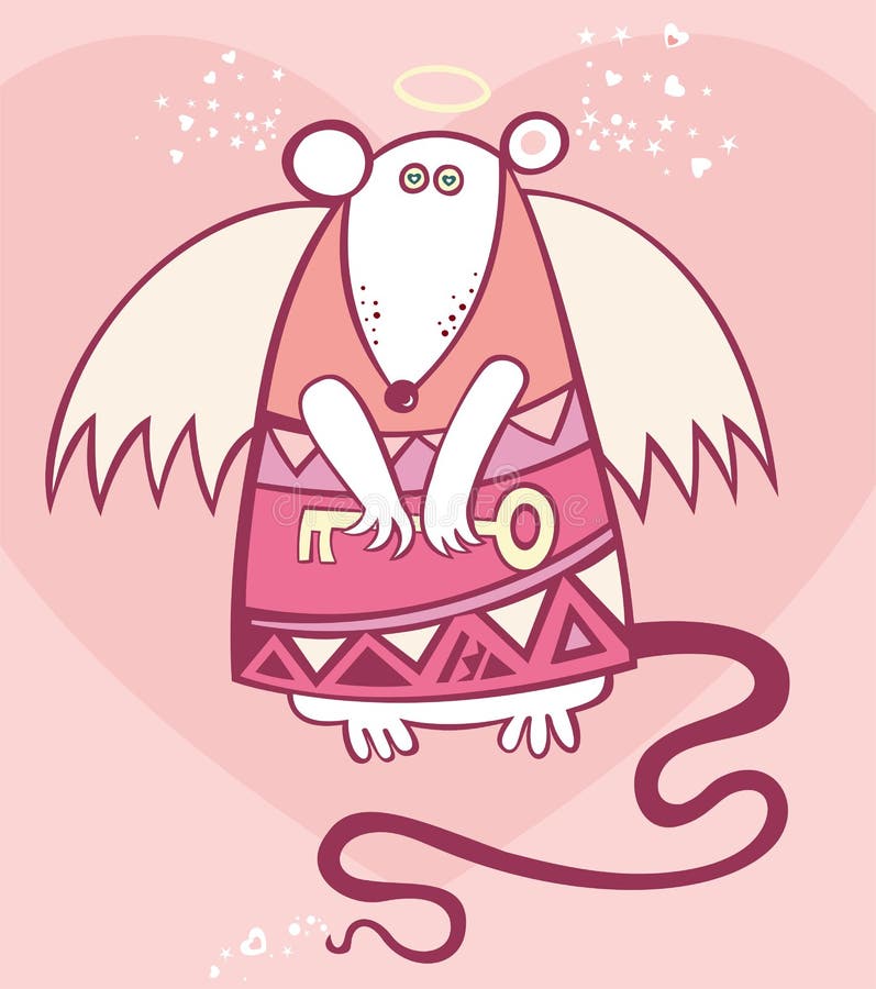 valentine s angel rat stock vector illustration of
