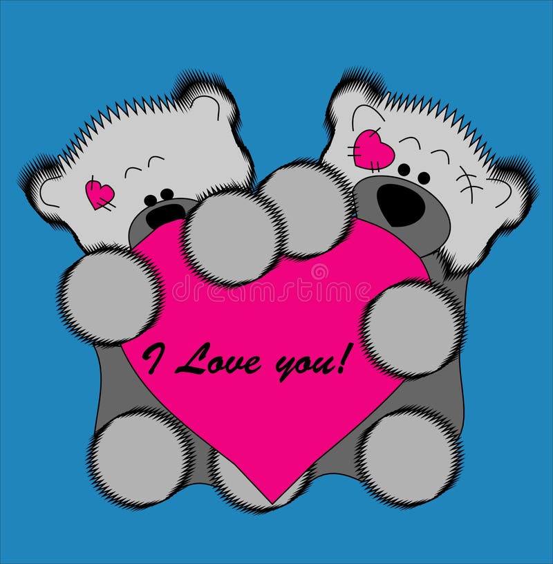 Valentine s card. Bear and heart.