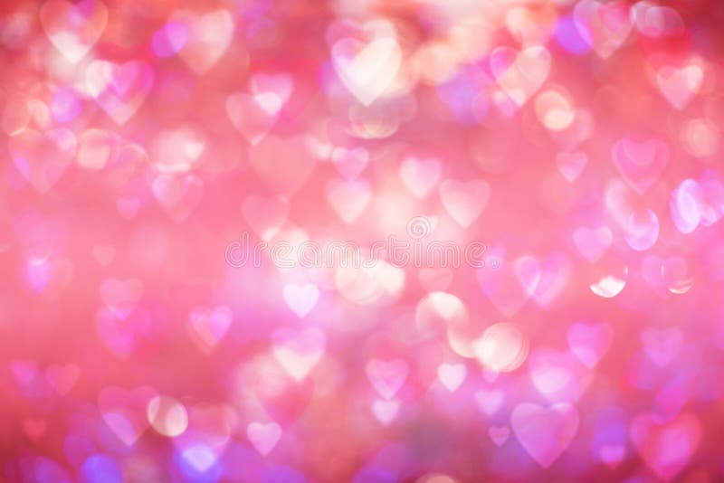 Valentine`s day background. blurred bokeh with hearts bokeh style. copy space for adding your text or use for background.