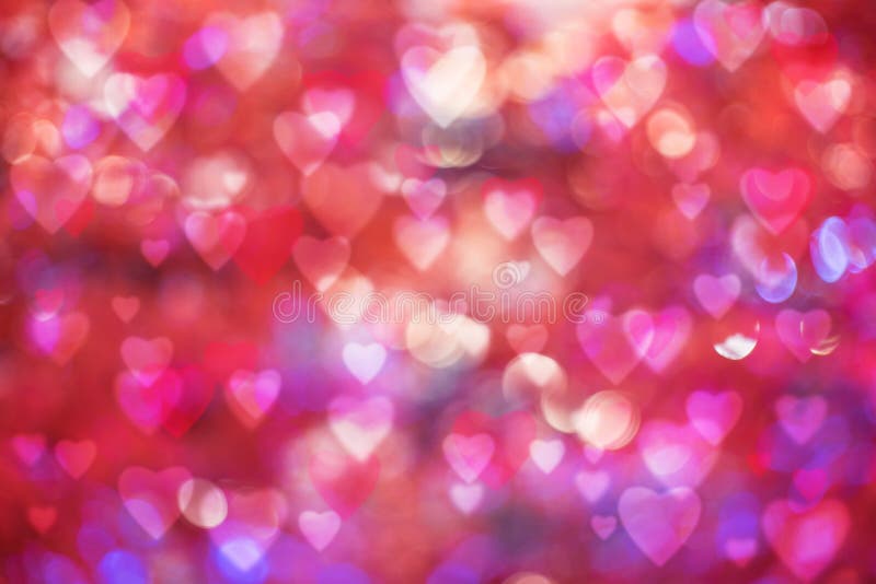 Valentine`s day background. blurred bokeh with hearts bokeh style. copy space for adding your text or use for background.