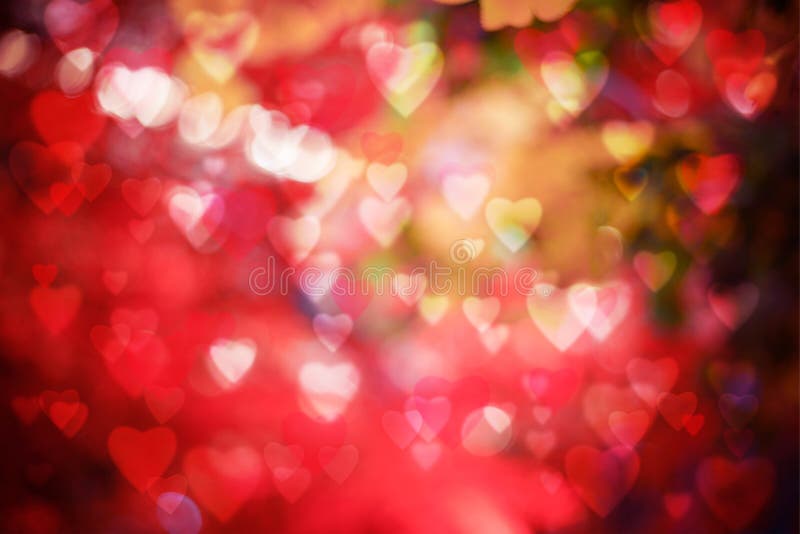 Valentine`s day background. blurred bokeh with hearts bokeh style. copy space for adding your text or use for background.