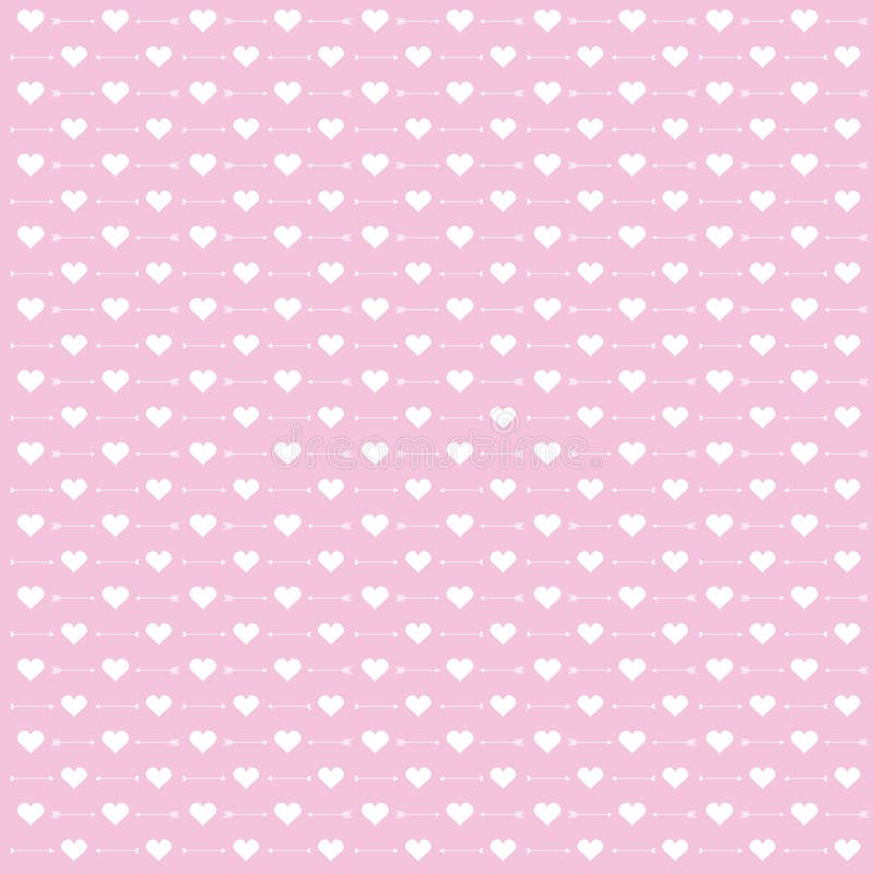 Valentine`s Day Background with Cute Arrow and Heart on Pink Background  Stock Vector - Illustration of backdrop, beautiful: 82573570