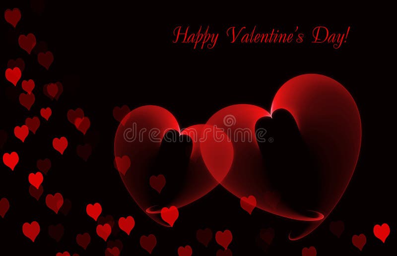 Valentine's day black background with hearts