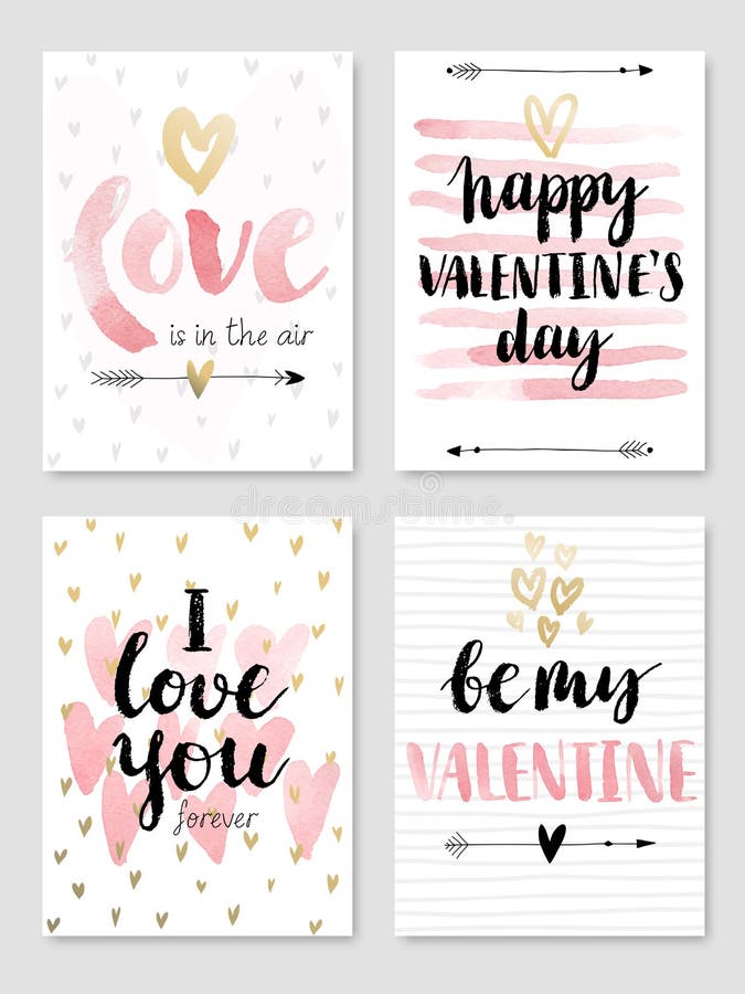 Valentine`s Day Calligraphic Set.