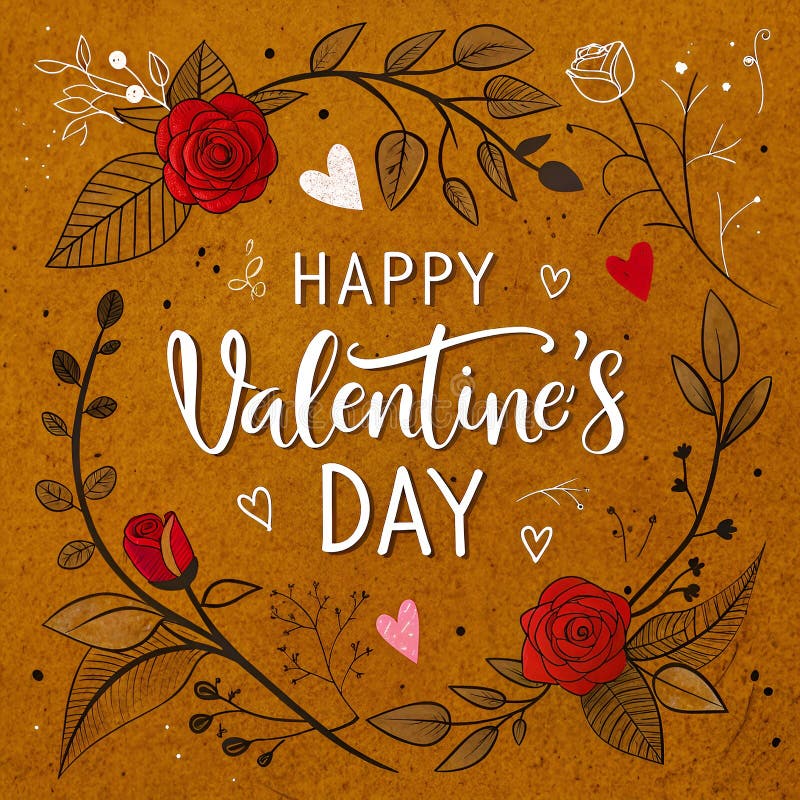 Happy Valentine\'s Day Romantic Background with Heart stock illustration
