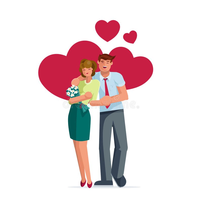 Romantic Couple Character in Different Poses. Stock Illustration -  Illustration of costume, husband: 135152526