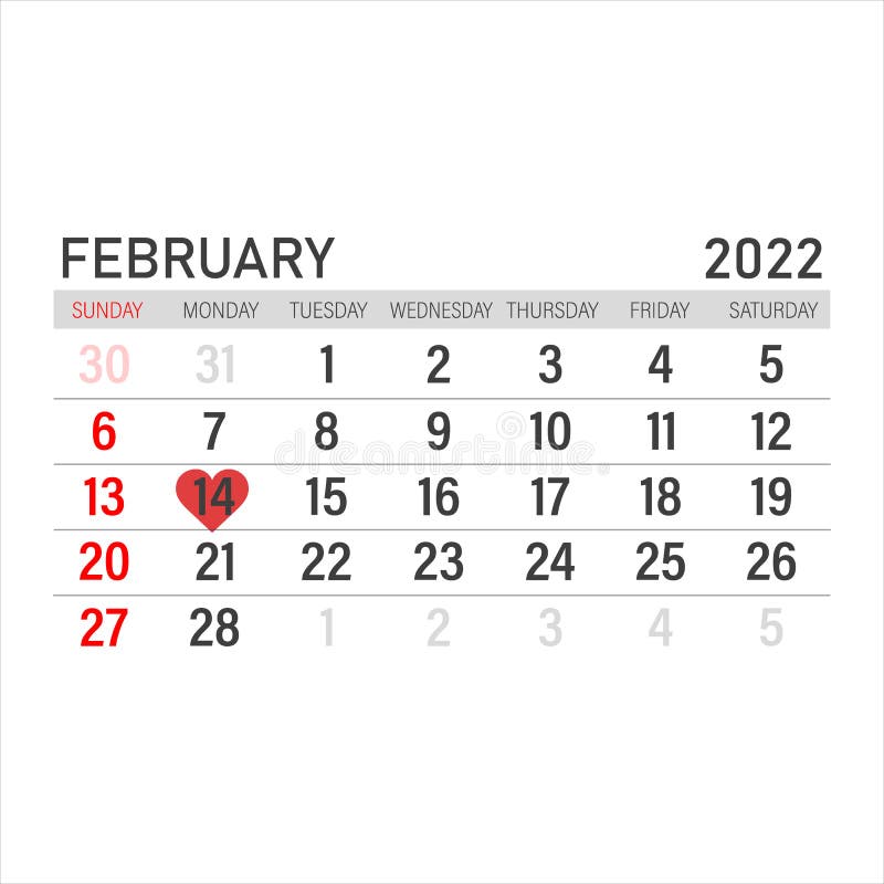 Valentine S Day February 14 On The Calendar Daily Calendar Icon Date