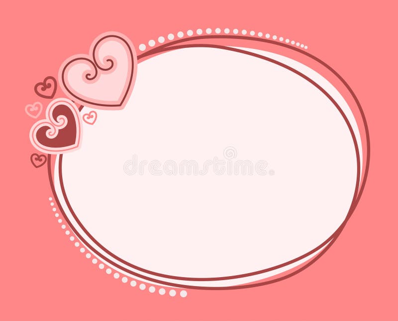 Valentine`s day frame with hearts for design