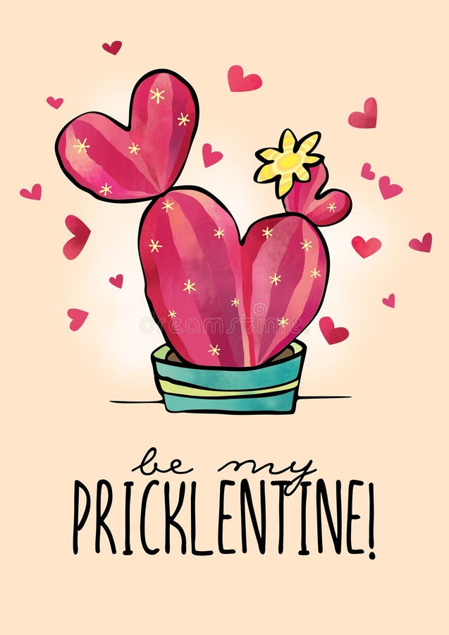 Valentine`s Day Greeting Card for Plant Mom Stock Illustration
