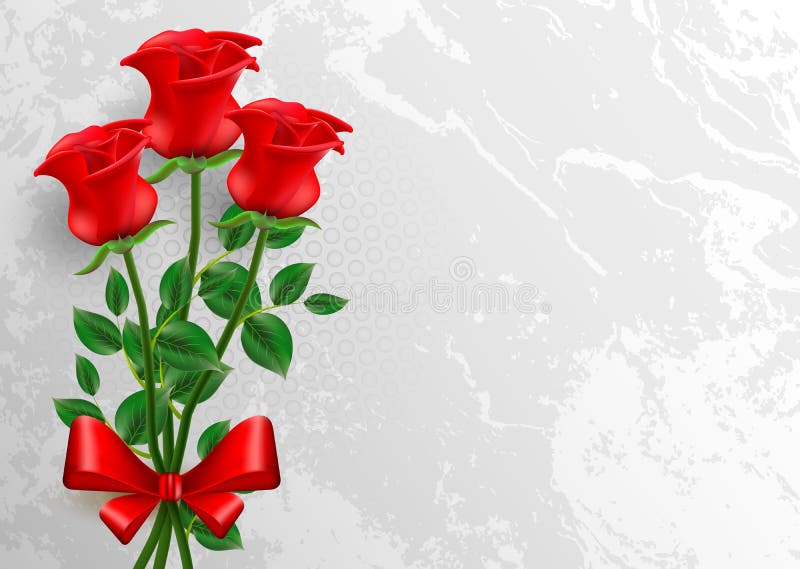 Valentine`s day. Greeting card with red roses. stock illustration