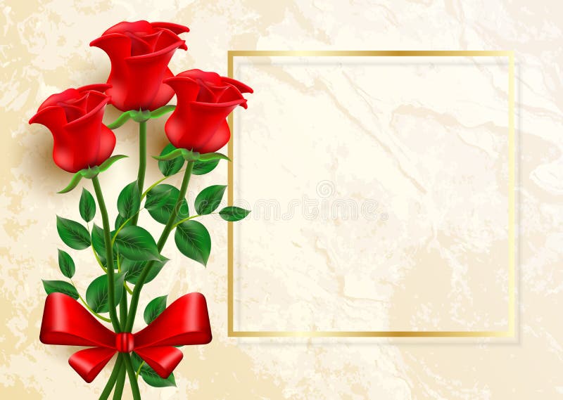 Valentine`s day. Greeting card with red roses. vector illustration