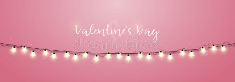 Valentine`s day long banner.