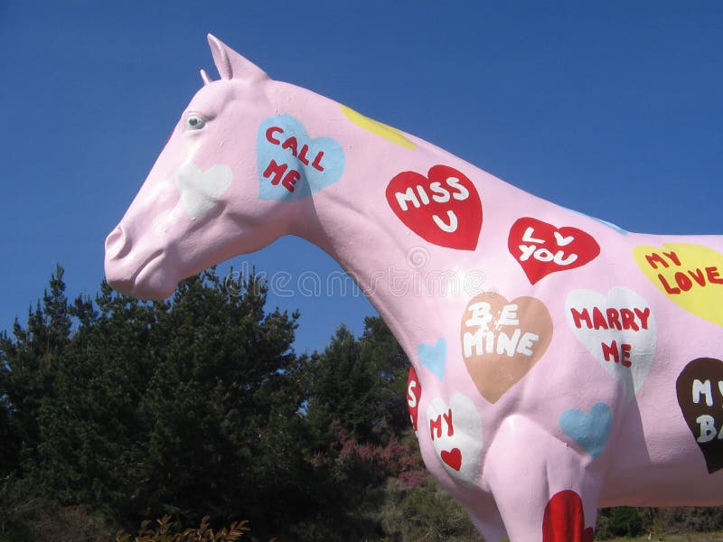 The Lemos Farm horse, located at Lemos Farm in Half Moon Bay, CA is painted in a new theme every month by artist Phil Davis. The Lemos Farm horse, located at Lemos Farm in Half Moon Bay, CA is painted in a new theme every month by artist Phil Davis.