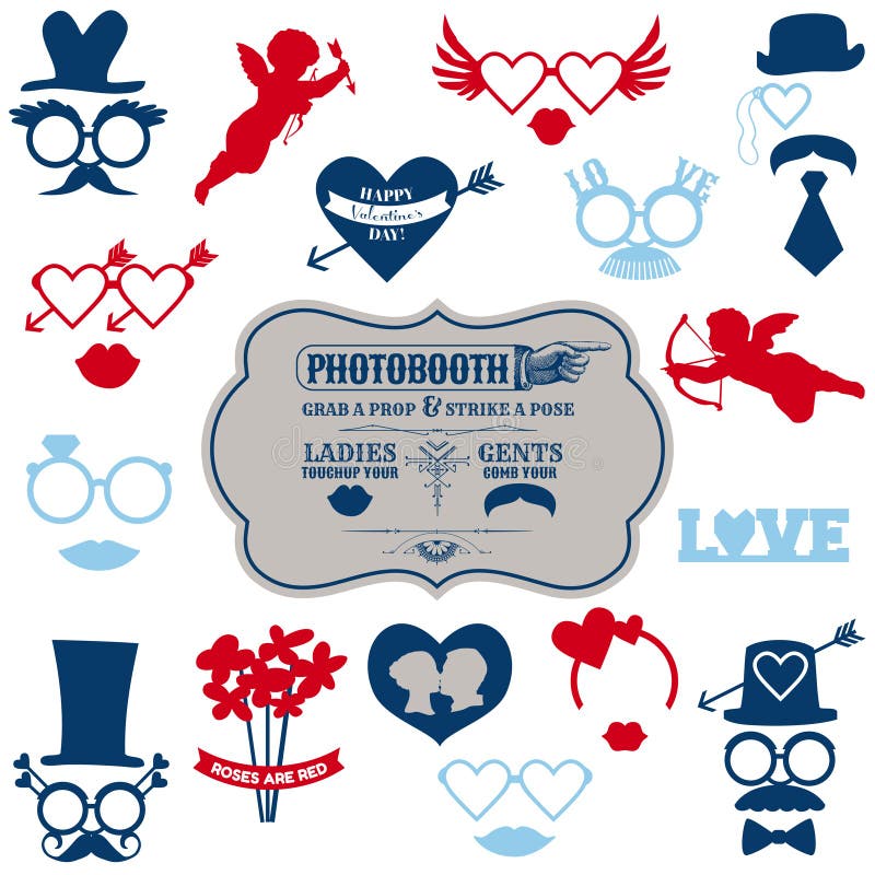 Valentines Day Party set stock illustration Valentines Day Party set stock illustration