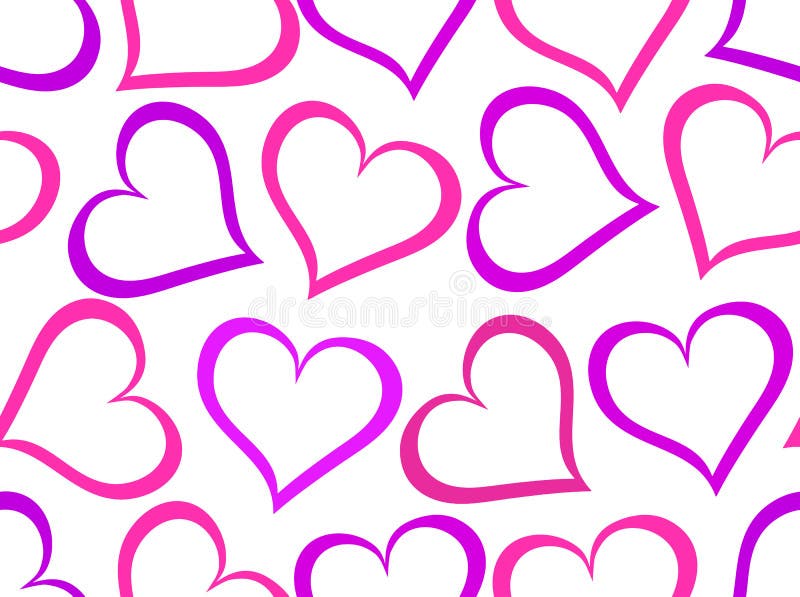 Valentine's day vector seamless pattern with many multicolored hearts vector illustration