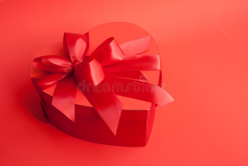 Valentine s Heart-shaped Box with Red Ribbons