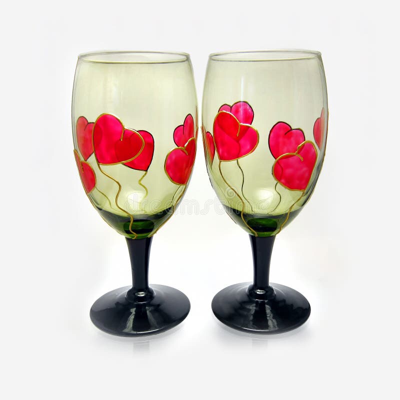 Valentine s wine glasses stock image. Image of cocktail 22920333