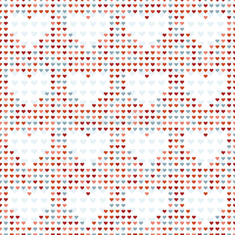 Abstract Seamless vector pattern with colourful hearts on a white background. vector illustration