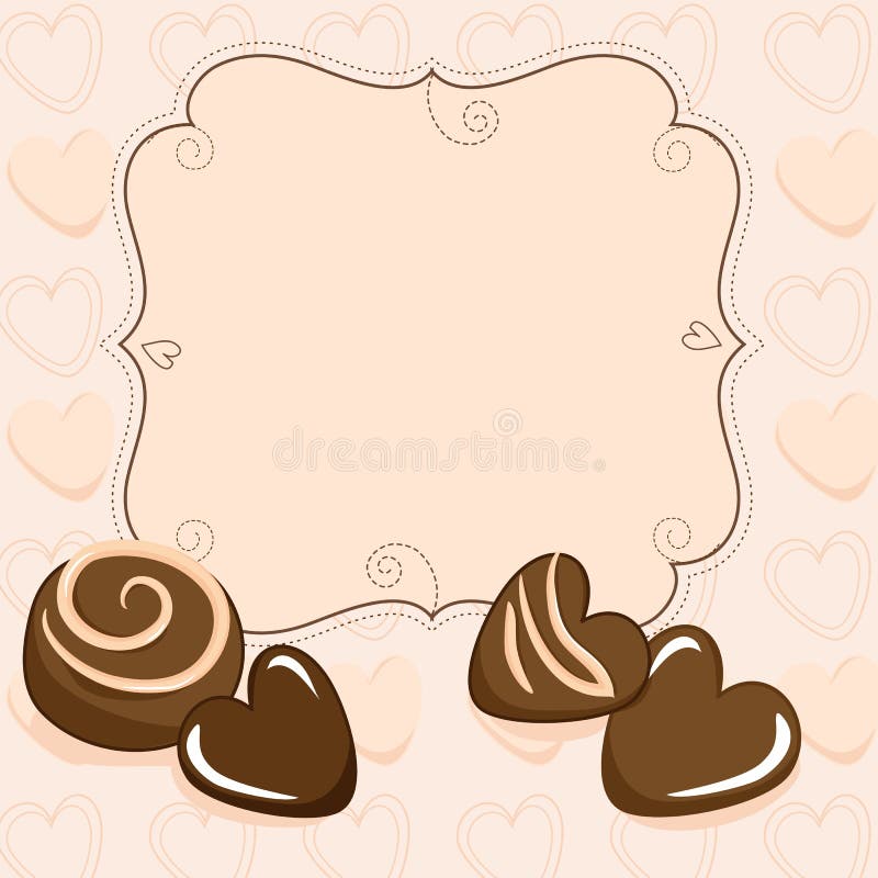 Valentine vignette with chocolate hearts