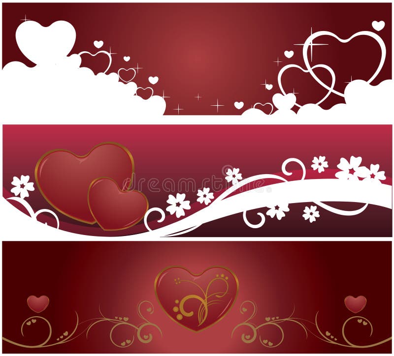 Valentine Web banners vector illustration Valentine Web banners vector illustration