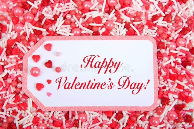 Valentines background candy with Happy Valentine`s Day