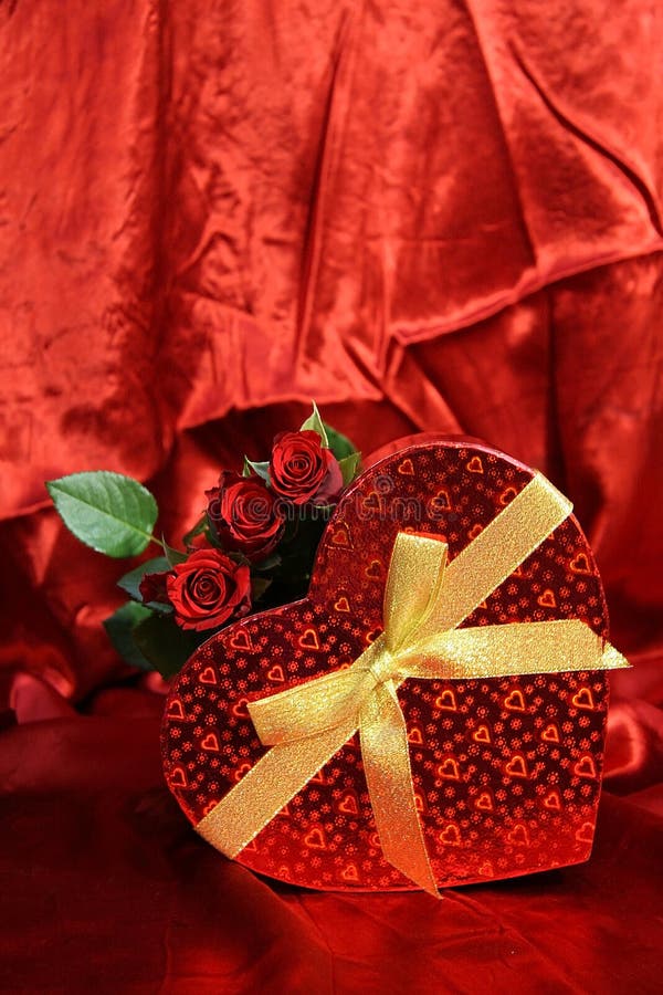 Valentines card with red roses